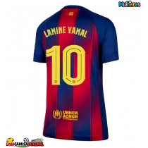 Camisa de Futebol Barcelona Lamine Yamal #10 Equipamento Principal Mulheres 2025-26 Manga Curta